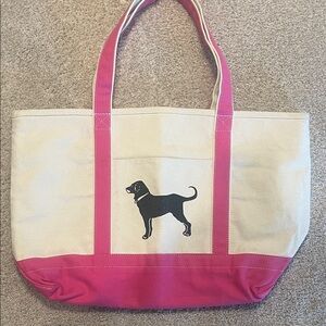 The Black Dog Pink and Cream Canvas Tote/Shoulder Bag
